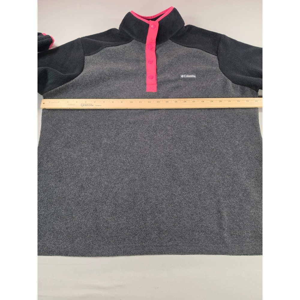 Columbia Benton Springs Fleece Pullover Womens XXL Gray Black Pink XL4973 Snap - Picture 4 of 8